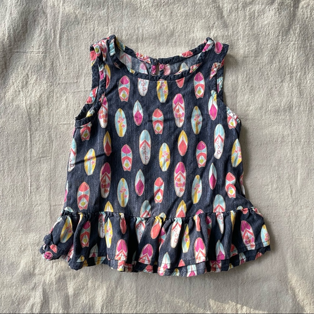 OSH KOSH surfboard peplum tank top